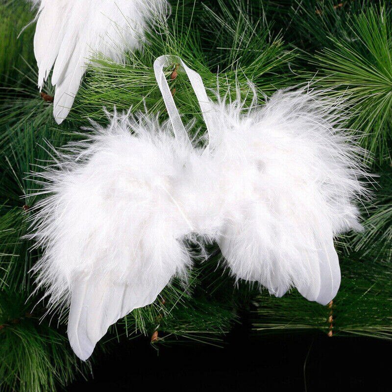 White Angel Wings Christmas Ornaments, 10 Pack by HitMyNeed