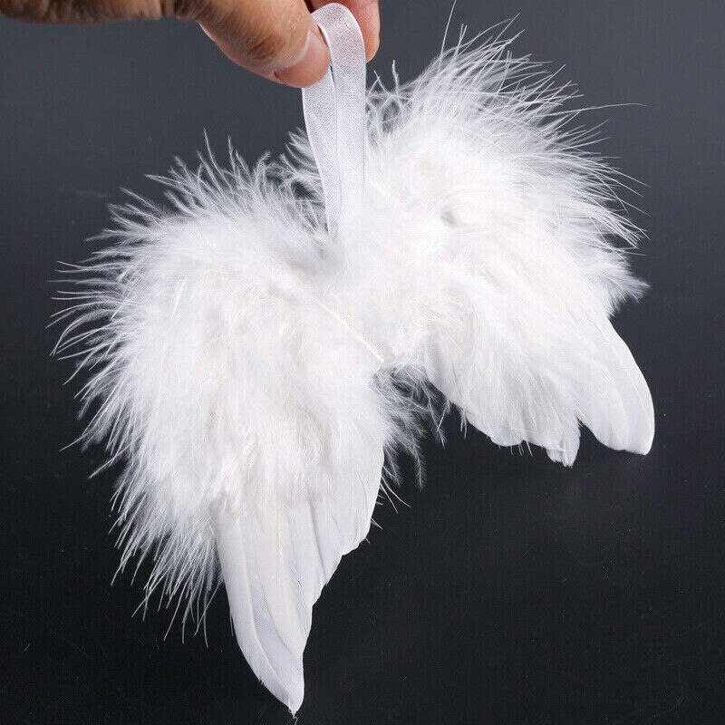 White Angel Wings Christmas Ornaments, 10 Pack by HitMyNeed