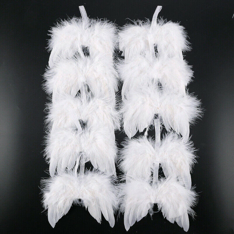 White Angel Wings Christmas Ornaments, 10 Pack by HitMyNeed