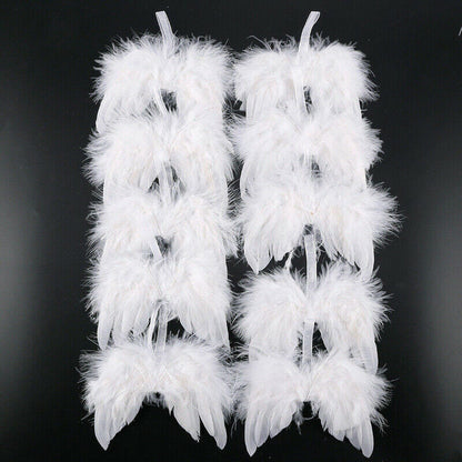 White Angel Wings Christmas Ornaments, 10 Pack by HitMyNeed
