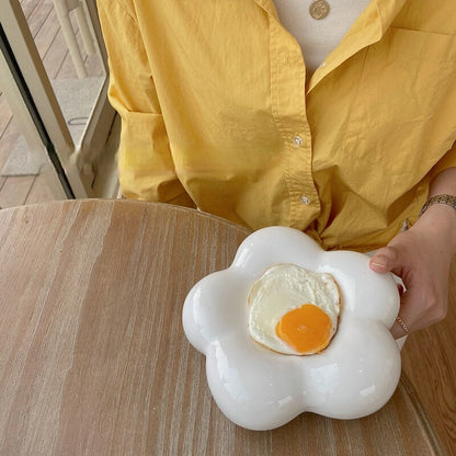 White Ceramic Cloud Plate 18 cm by HitMyNeed