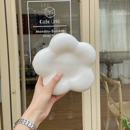 White Ceramic Cloud Plate 18 cm by HitMyNeed
