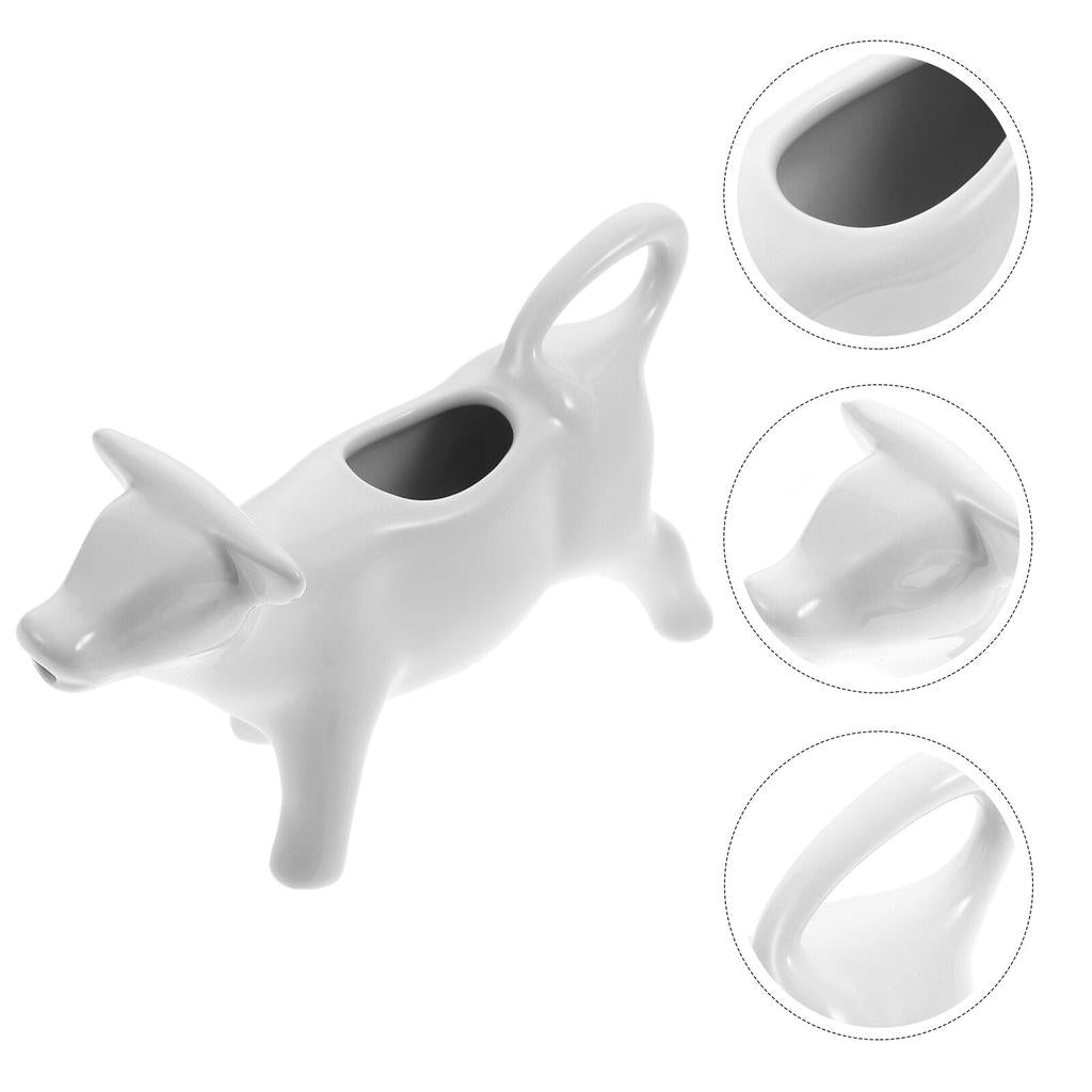 White Ceramic Cow Creamer Pitcher 40ml by HitMyNeed