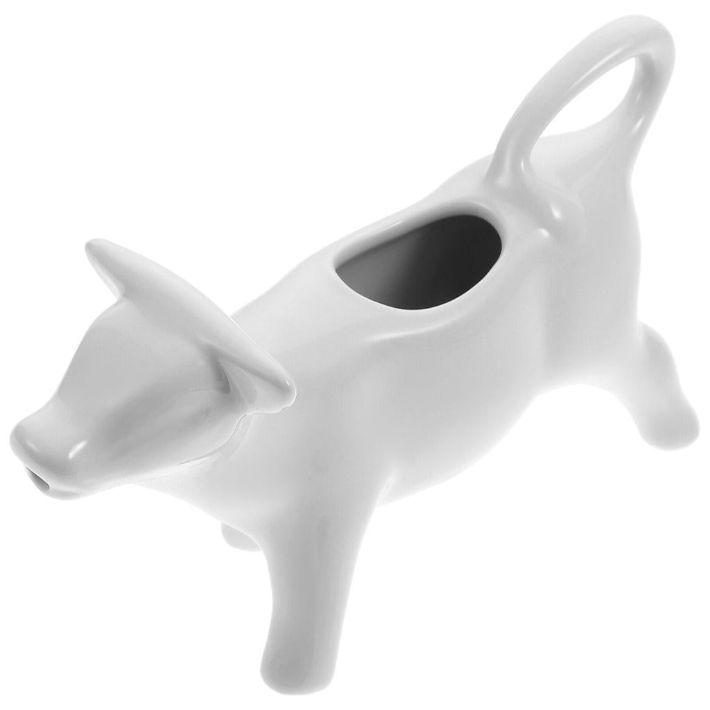 White Ceramic Cow Creamer Pitcher 40ml by HitMyNeed