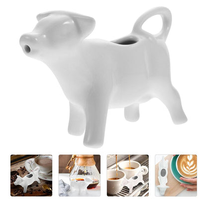 White Ceramic Cow Creamer Pitcher 40ml by HitMyNeed