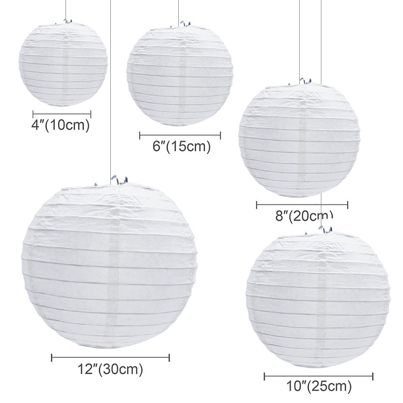 White Chinese Paper Lanterns Set (30 Pack) by HitMyNeed