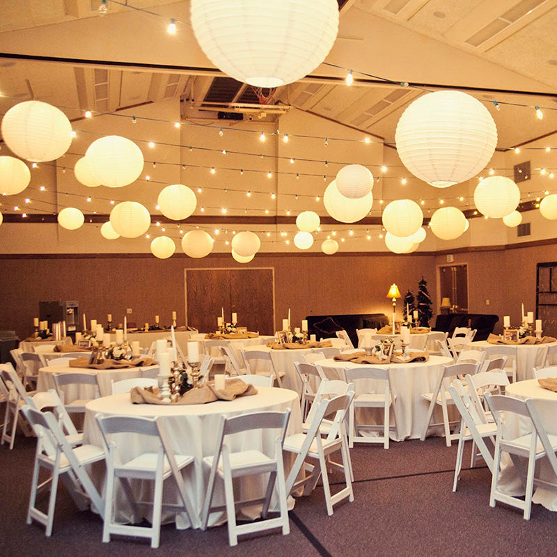 White Chinese Paper Lanterns Set (30 Pack) by HitMyNeed