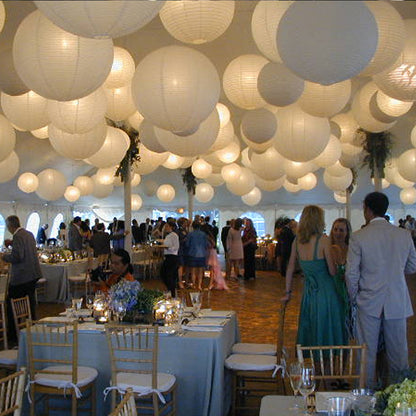White Chinese Paper Lanterns Set (30 Pack) by HitMyNeed
