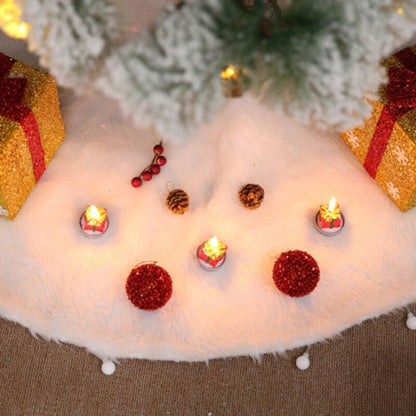 White Christmas Tree Skirt, 60 cm Floor Protector by HitMyNeed