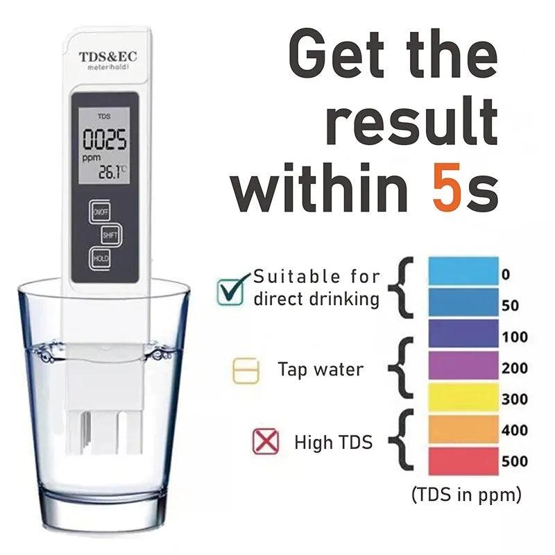 White Digital TDS EC Water Quality Tester 3-in-1 by HitMyNeed