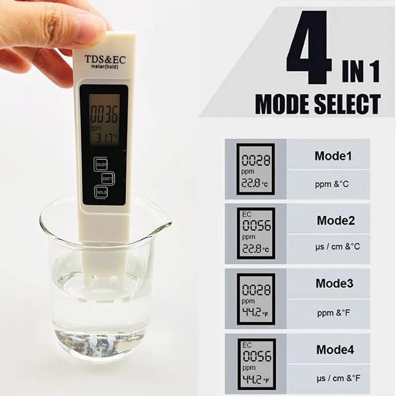 White Digital TDS EC Water Quality Tester 3-in-1 by HitMyNeed