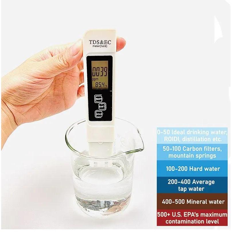 White Digital TDS EC Water Quality Tester 3-in-1 by HitMyNeed