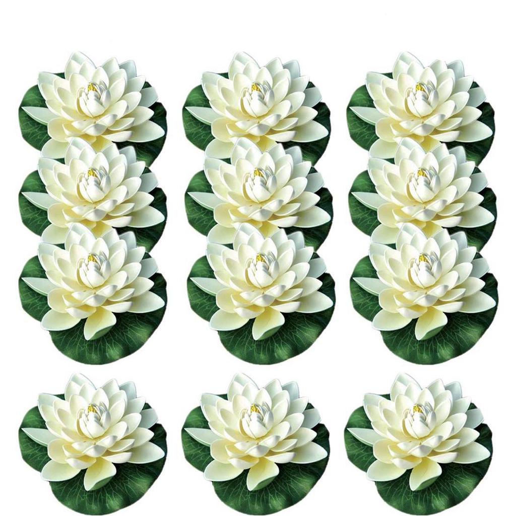 White EVA Artificial Floating Flowers, 12-Pack by HitMyNeed