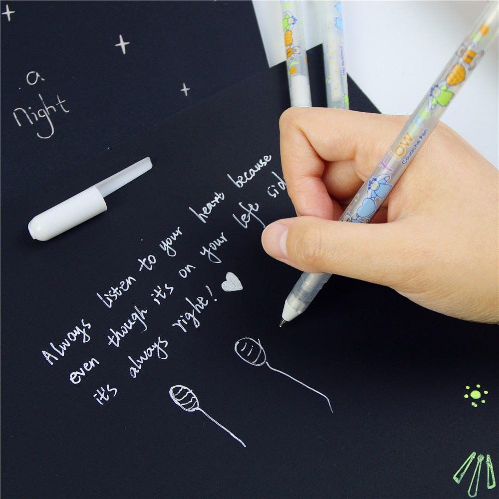 White Gel Ink Pen for Black Paper, 0.8 mm by HitMyNeed