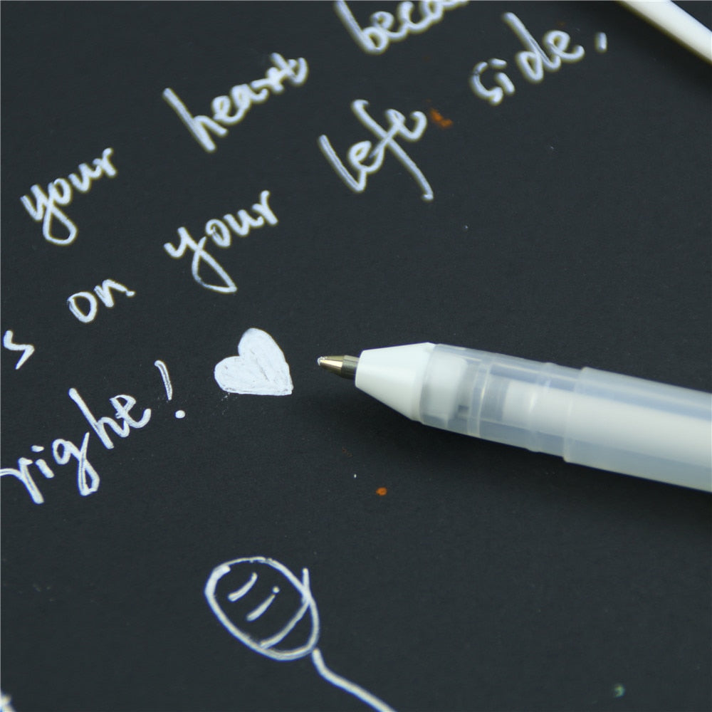White Gel Ink Pen for Black Paper, 0.8 mm by HitMyNeed