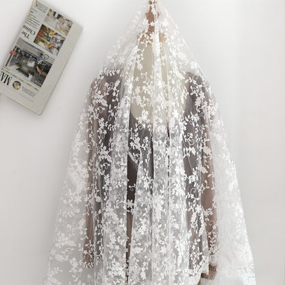 White Lace Embroidered Tablecloth 135 x 91 cm by HitMyNeed