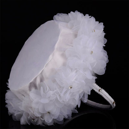 White Lace Flower Girl Basket for Wedding Aisle Petals by HitMyNeed