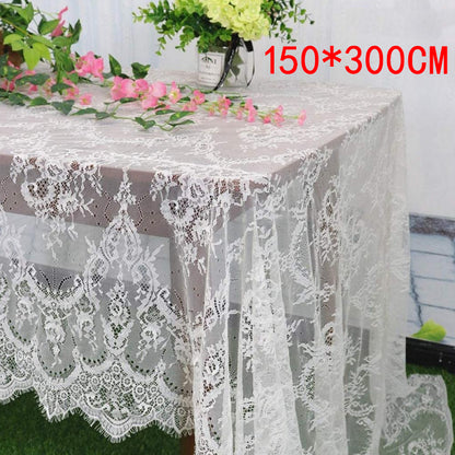 White Lace Tablecloth 150 x 300cm by HitMyNeed