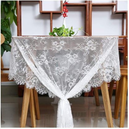 White Lace Tablecloth 150 x 300cm by HitMyNeed