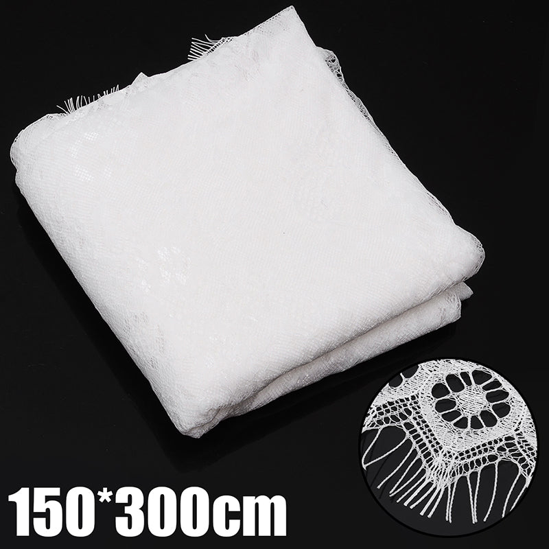 White Lace Tablecloth 150 x 300cm by HitMyNeed