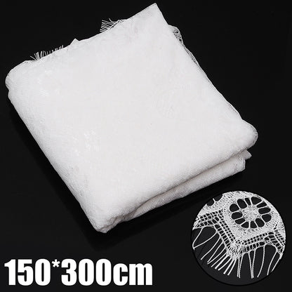 White Lace Tablecloth 150 x 300cm by HitMyNeed