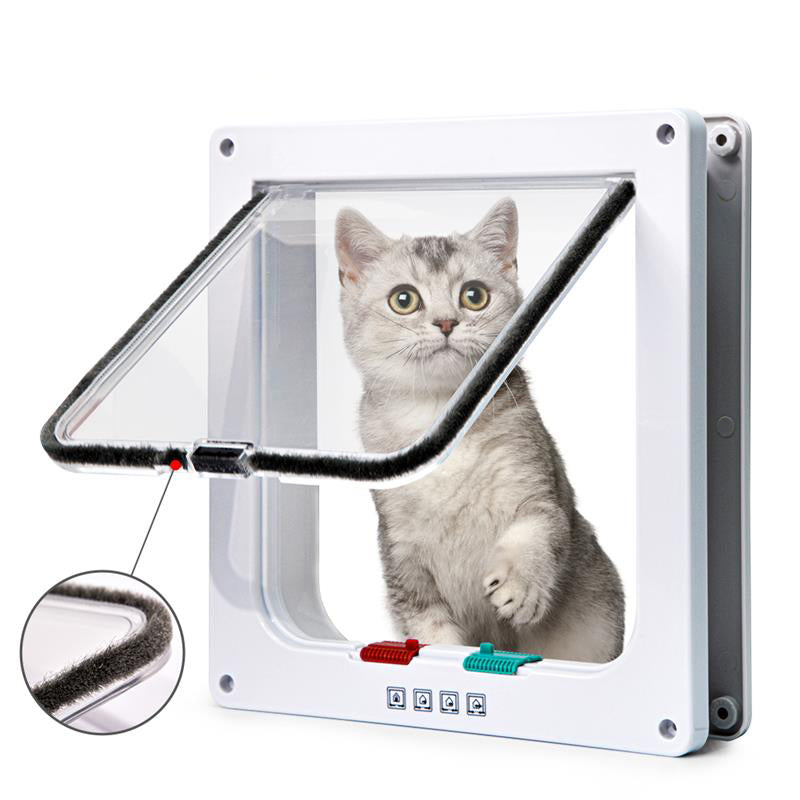 White Lockable Small Pet Flap Door 20 x 19 cm by HitMyNeed