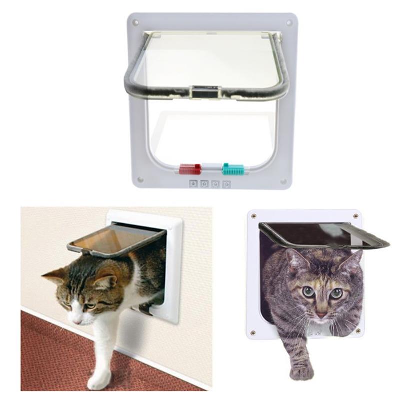 White Lockable Small Pet Flap Door 20 x 19 cm by HitMyNeed