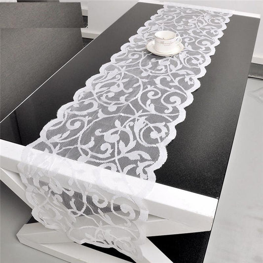 White Long Lace Table Runner 183 x 33 cm by HitMyNeed