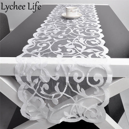 White Long Lace Table Runner 183 x 33 cm by HitMyNeed