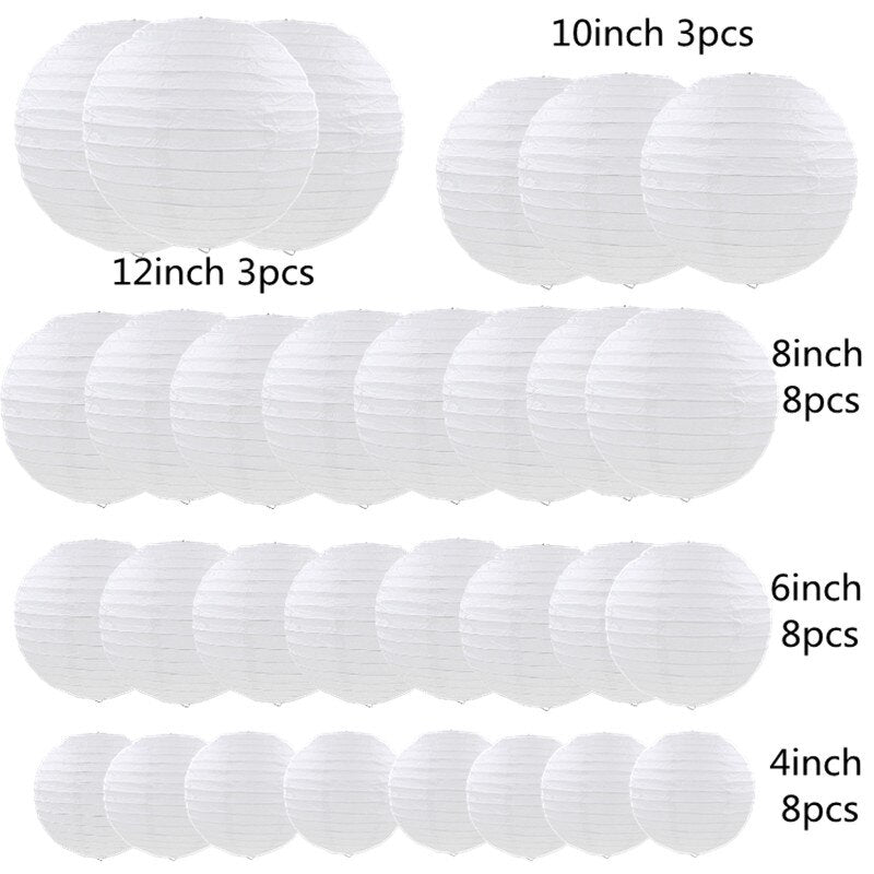 White Mini Paper Lantern Set, 30-Pack by HitMyNeed