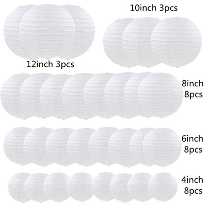 White Mini Paper Lantern Set, 30-Pack by HitMyNeed