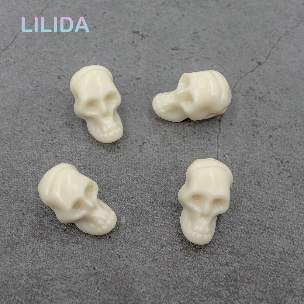 White Mini Plastic Skulls Decor Set (30 Pieces) by HitMyNeed