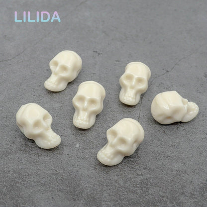 White Mini Plastic Skulls Decor Set (30 Pieces) by HitMyNeed