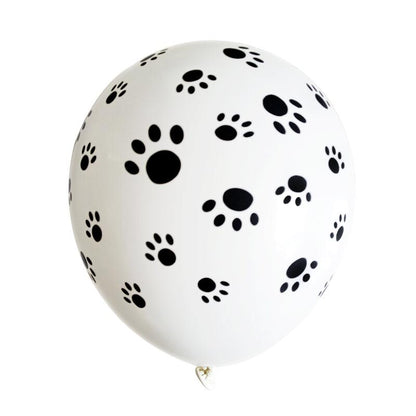White Paw Print Balloons 12" Latex (10 Pack) by HitMyNeed