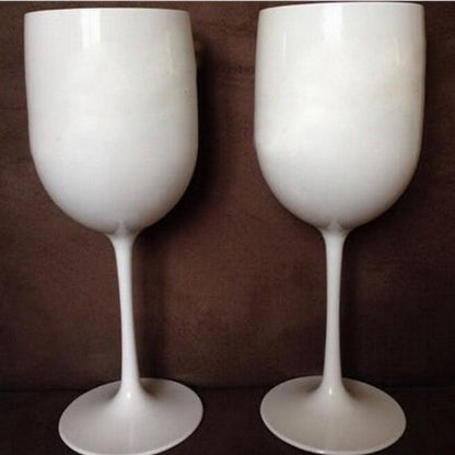 White Plastic Champagne Flutes 480ml (Set of 2) by HitMyNeed