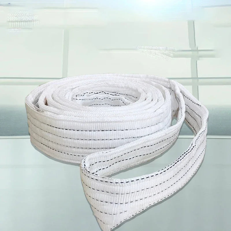 White Polyester Flat Industrial Lifting Belt by HitMyNeed