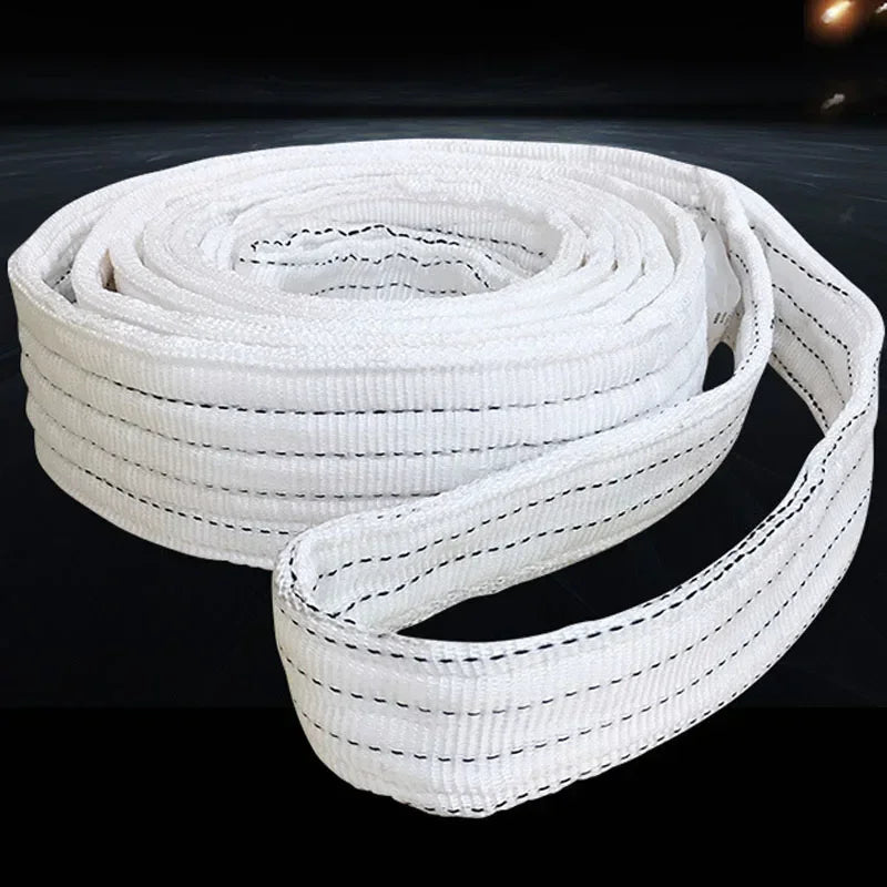 White Polyester Flat Industrial Lifting Belt by HitMyNeed