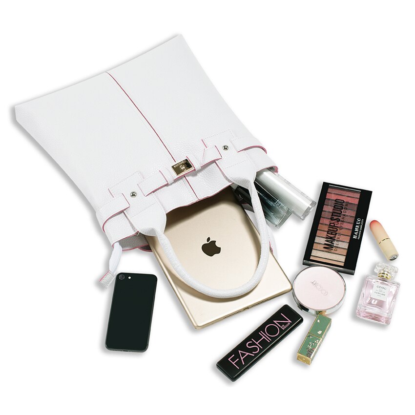 White PU Casual Handbag for Everyday Use by HitMyNeed