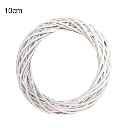 White Rattan Wreath for Christmas Craft & Décor 10cm by HitMyNeed