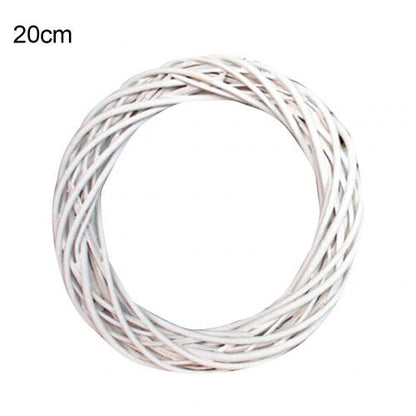 White Rattan Wreath for Christmas Craft & Décor 20cm by HitMyNeed