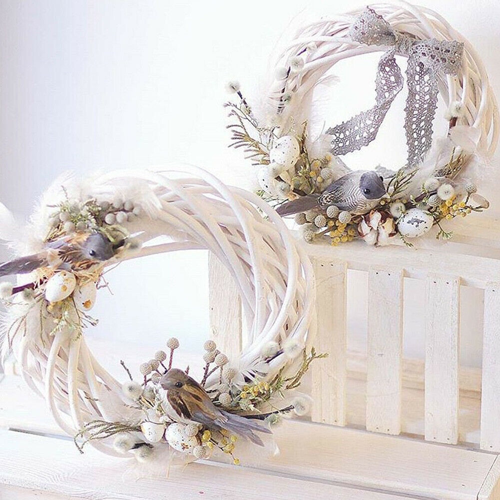 White Rattan Wreath for Christmas Craft & Décor by HitMyNeed
