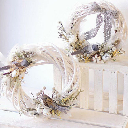 White Rattan Wreath for Christmas Craft & Décor by HitMyNeed