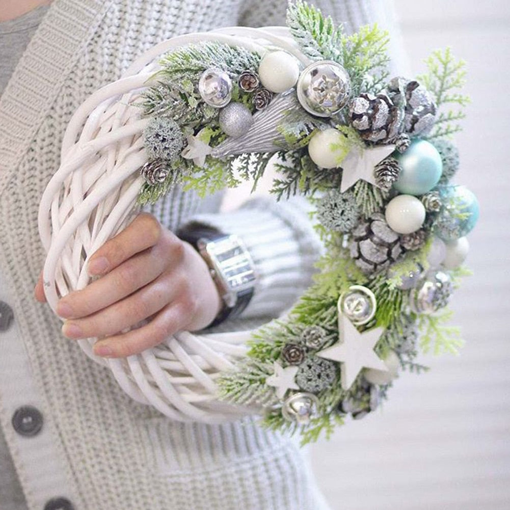 White Rattan Wreath for Christmas Craft & Décor by HitMyNeed