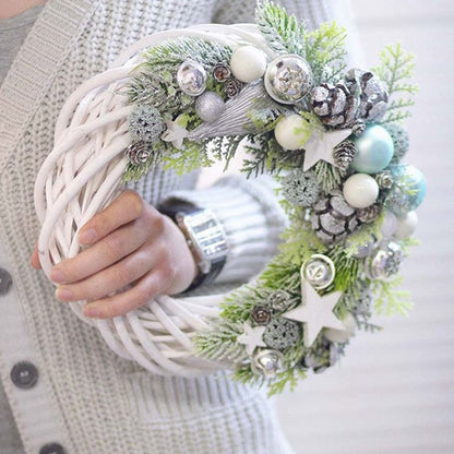 White Rattan Wreath for Christmas Craft & Décor by HitMyNeed