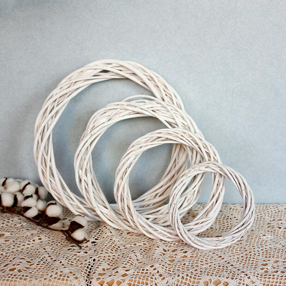 White Rattan Wreath for Christmas Craft & Décor by HitMyNeed