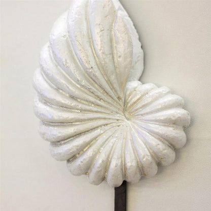 White Resin Sea Shell Wall Hooks Set of 3 by HitMyNeed