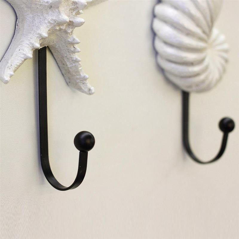 White Resin Sea Shell Wall Hooks Set of 3 by HitMyNeed