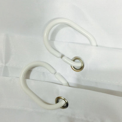 White Ruffle Shower Curtain with Hooks 180 x 180 cm by HitMyNeed