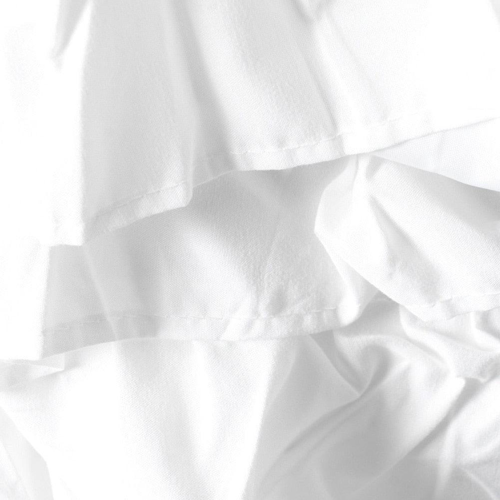 White Ruffle Shower Curtain with Hooks 180 x 180 cm by HitMyNeed