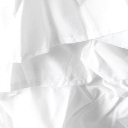 White Ruffle Shower Curtain with Hooks 180 x 180 cm by HitMyNeed
